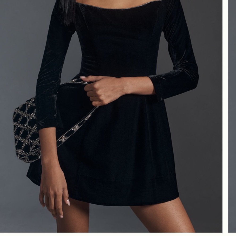 Elegant Black Velvet Dress